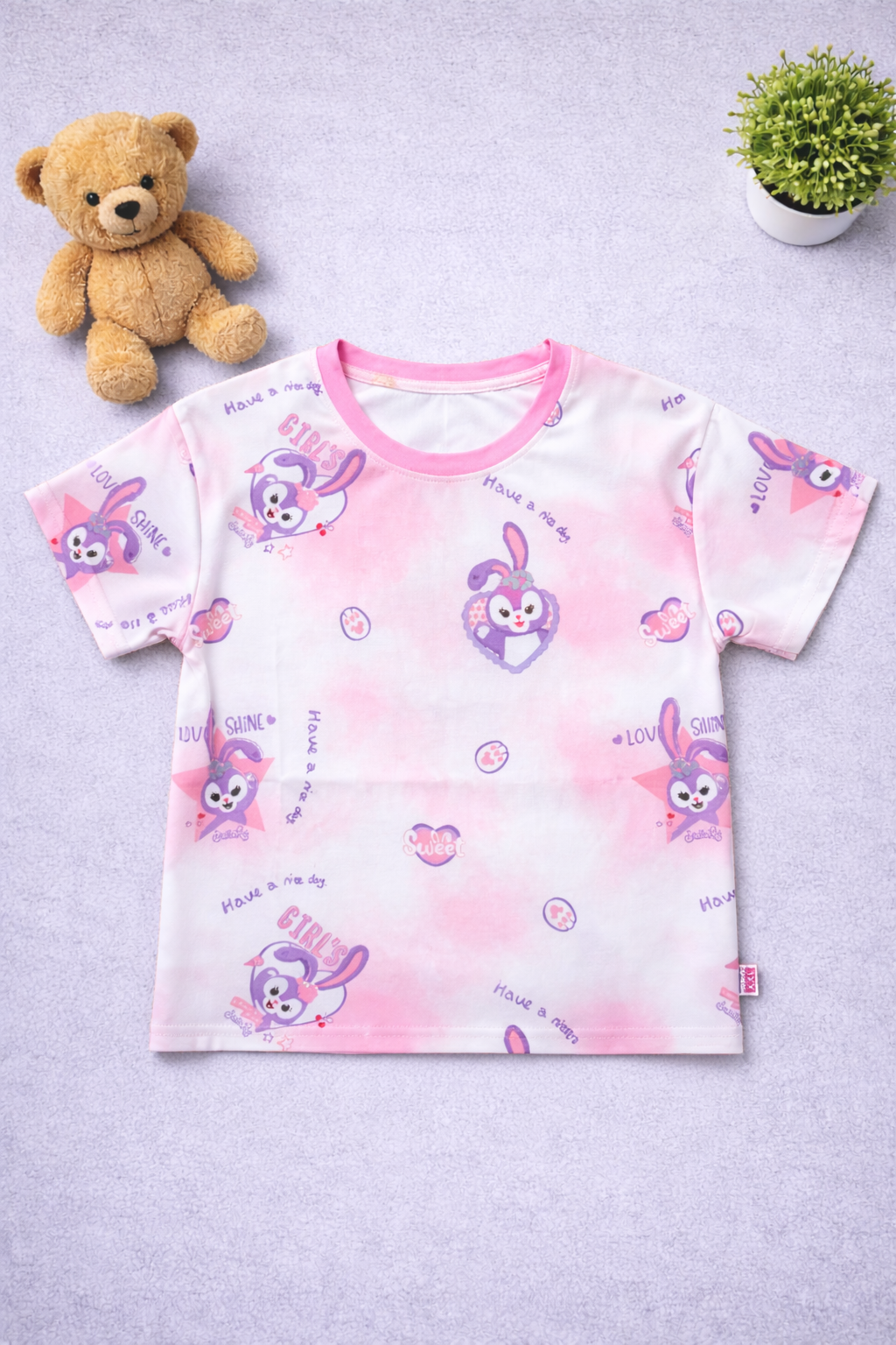Girls Tee shirts (Purple Bunny)