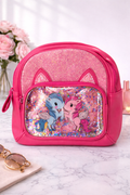 Girl's Backpack - Hot Pink  with Flying Horse design