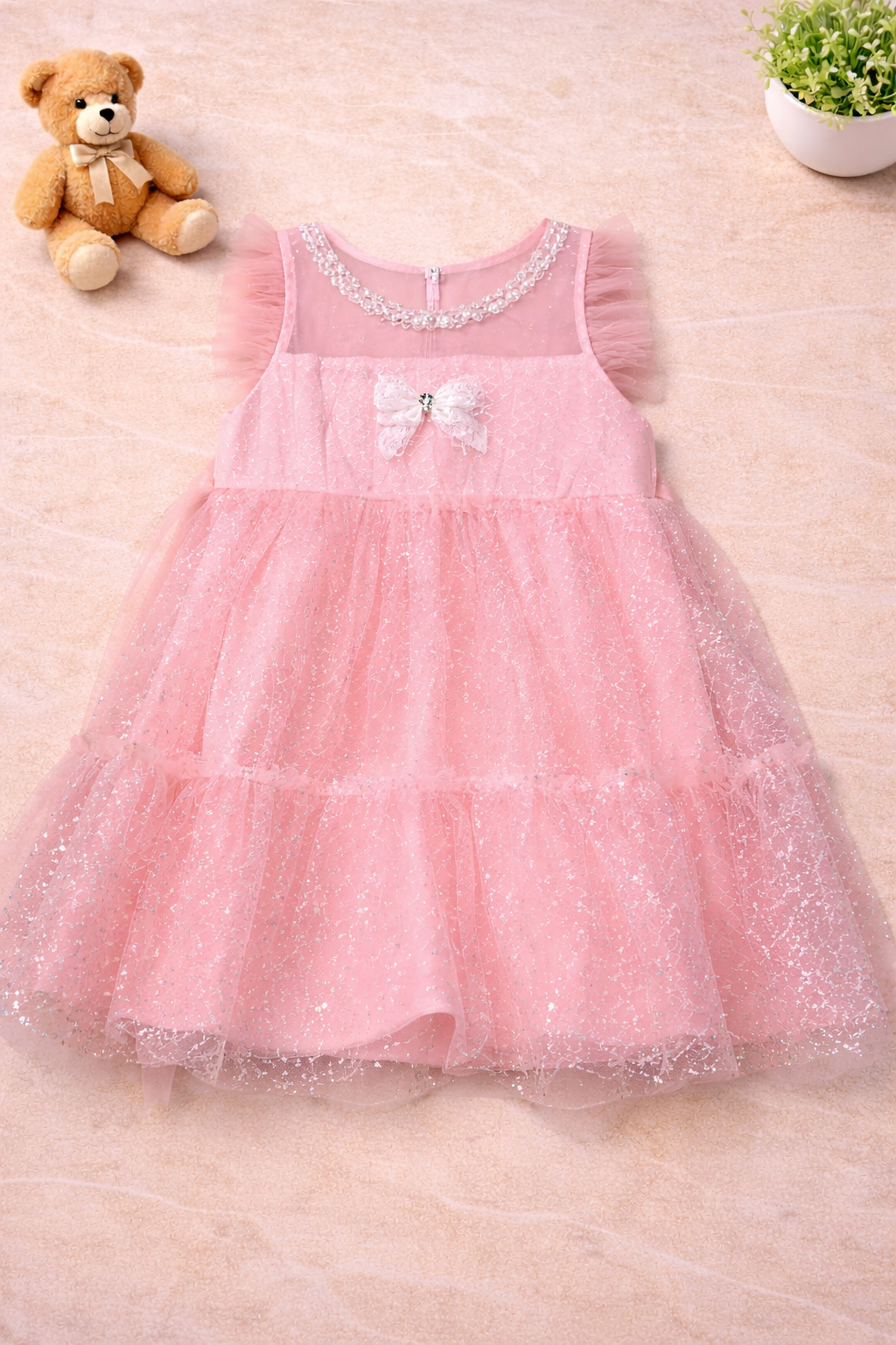 Girls 1 Piece Lacey Flair Dress