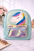 Girl's Backpack - Light Green with Pony design