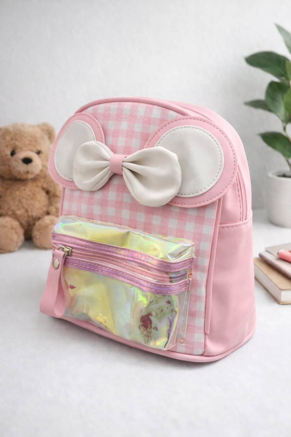 Stylish Bow design backpack (Pink)