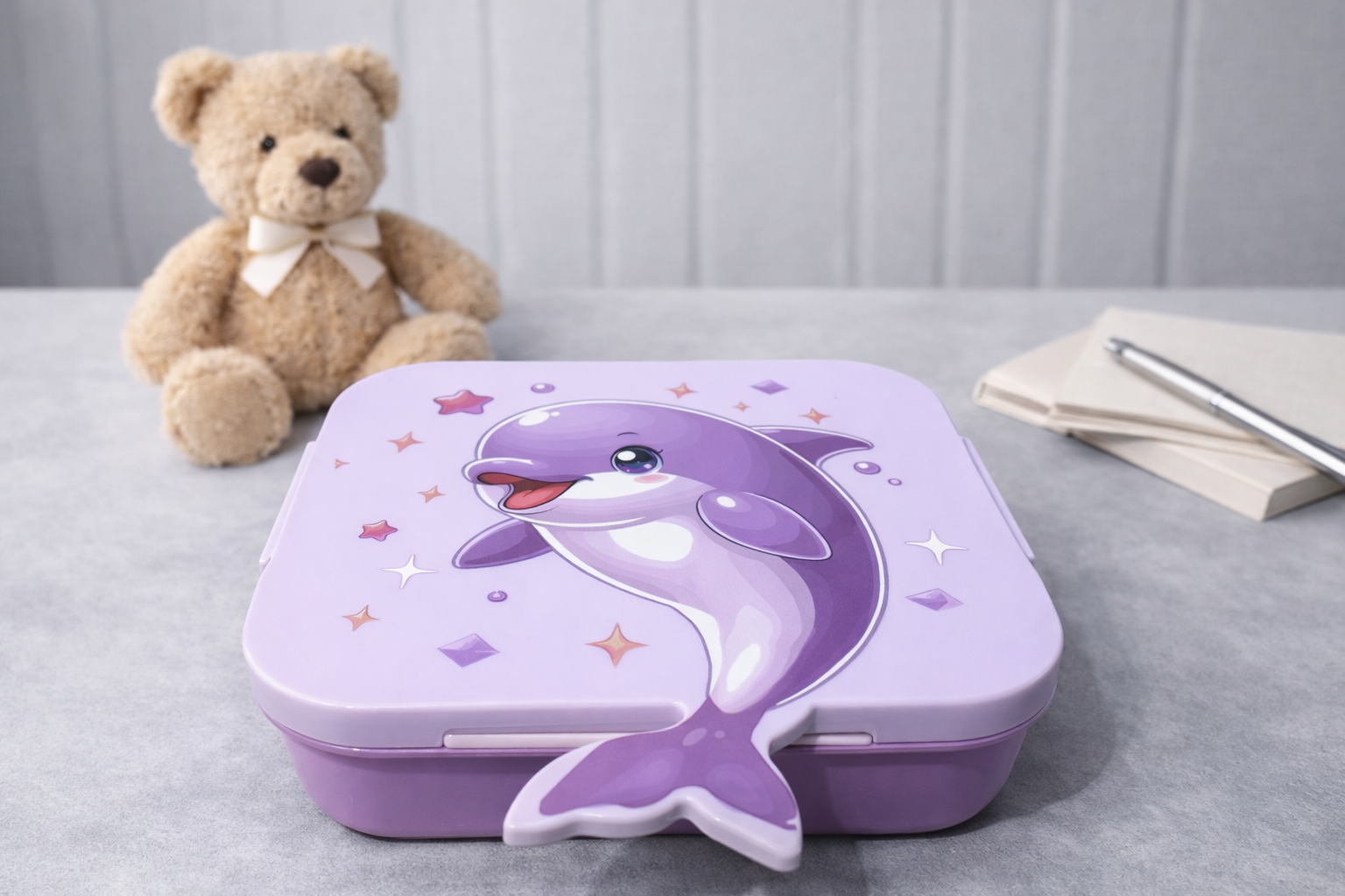 Kids 1pc Lunch Box - Smiley Dolphin design