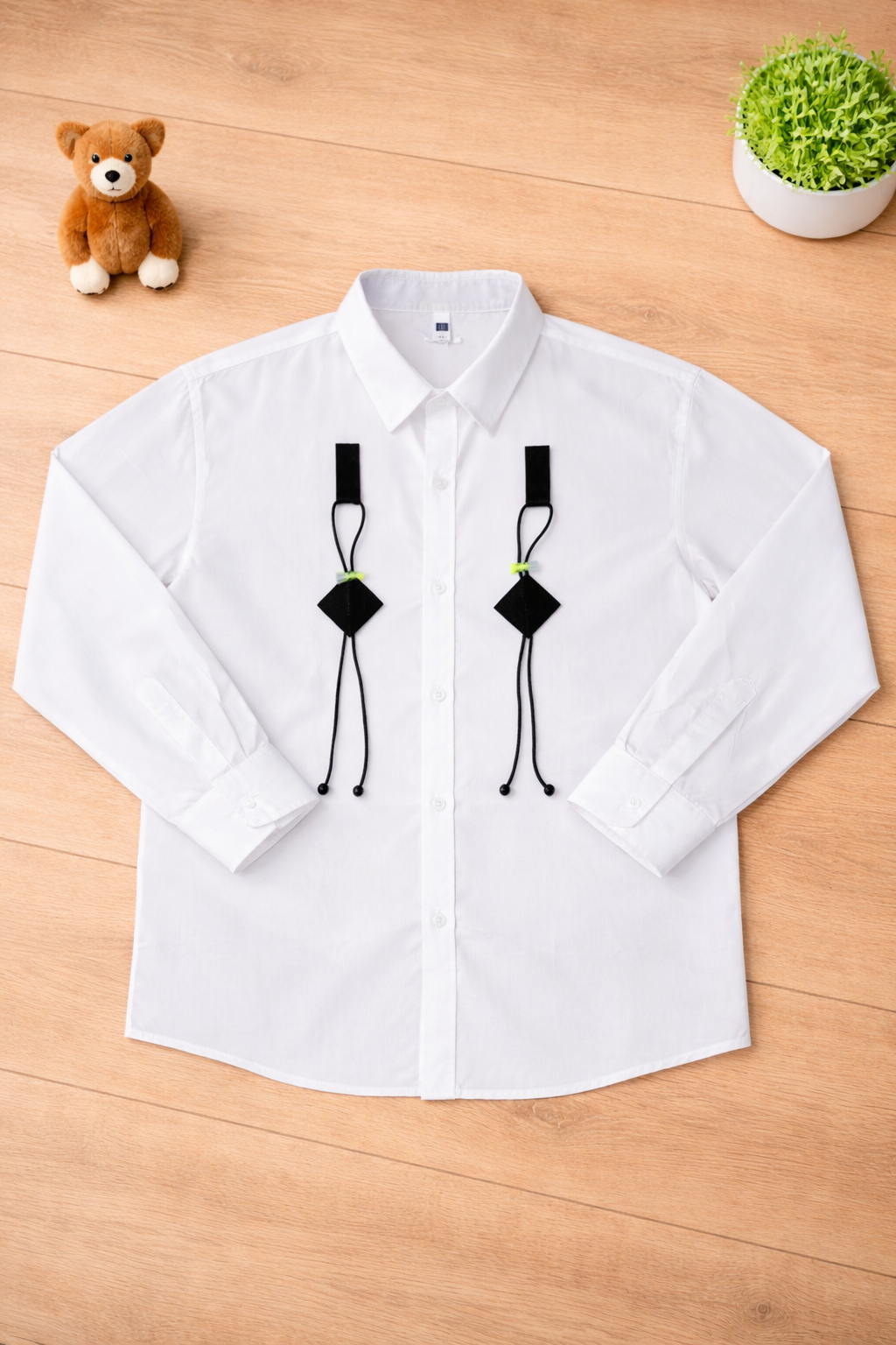 Boys White Long Sleeve with Black Ace design