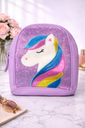 Girl's Backpack - Purple with Pony design