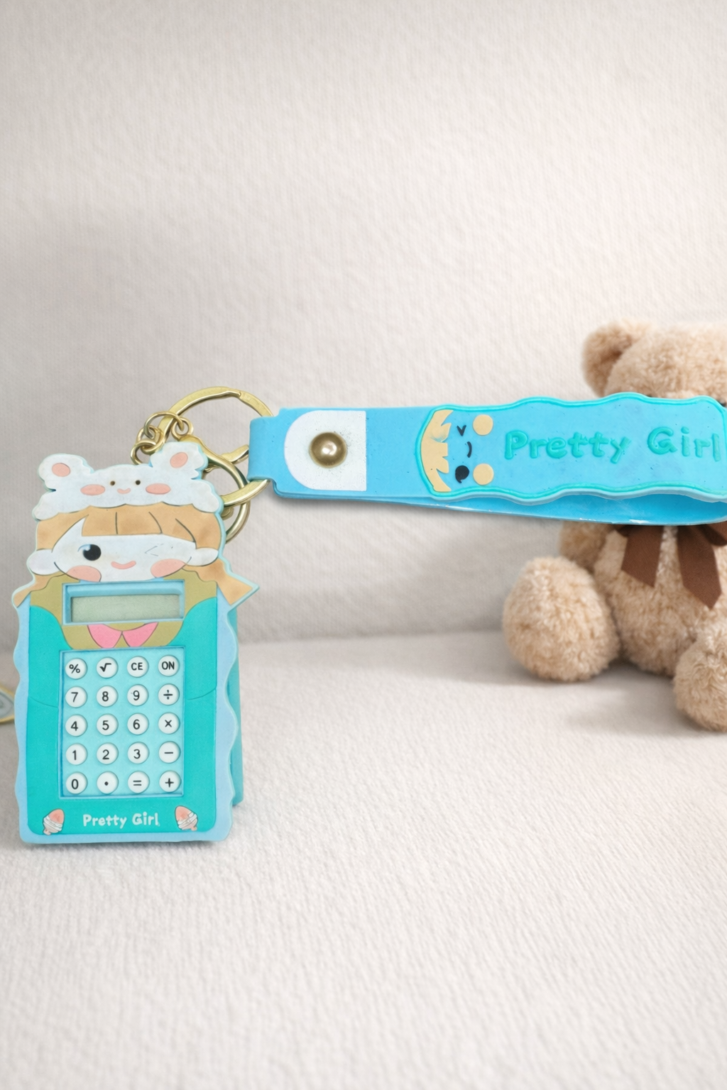 Kids  Calculator Key Holder - "Pretty Girl" design