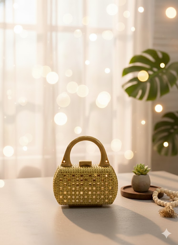 Girls Mini Clutch Bag - (Shimmy Gold)