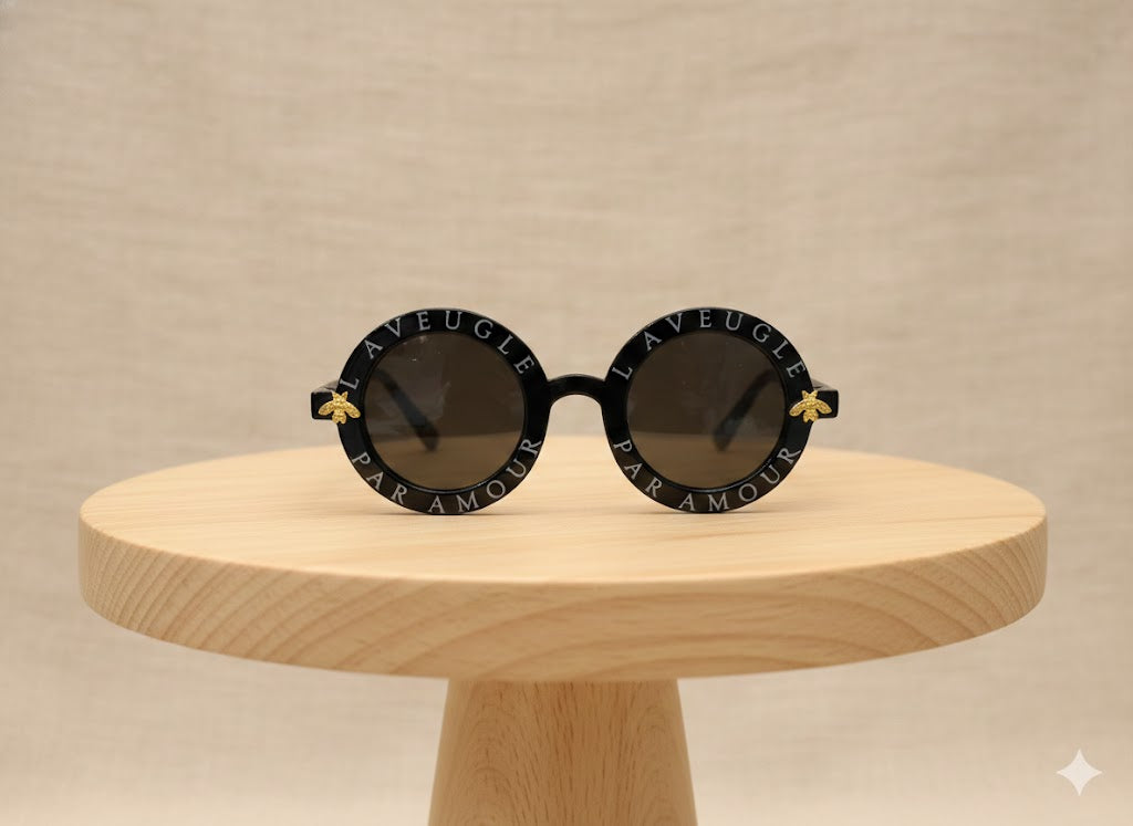 Kids Fashionable  Children's Round Glasses - Unisex (Black)
