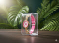 Luxury Stainless Steel Band - Gold with Pink strap