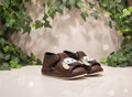 Kids Fashionable Smiley strap-on shoes - (Brown)