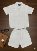 Boys White Shirt + Shorts