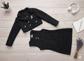 2Pcs Set - Classy Black Chanel Dress + Fashionable Jacket
