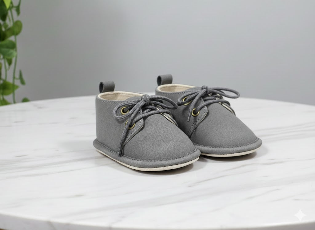 New Born - Boys Suede Boots (Grey)