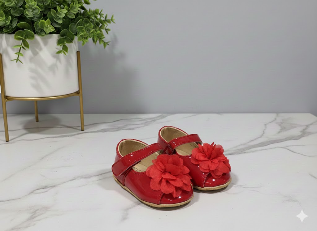 New Born -  Girls Ballet Shoes (Red)