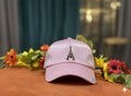 Girls Pink Cap - Eiffel Tower design