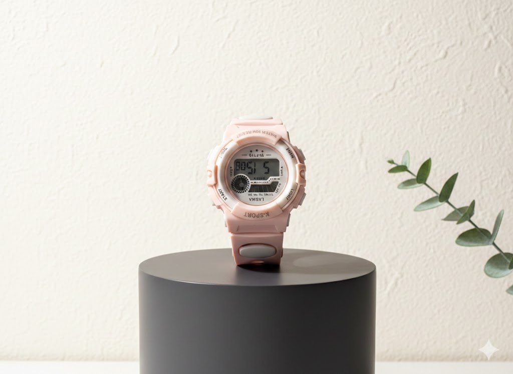 Kids Digital Watch (Light Pink)