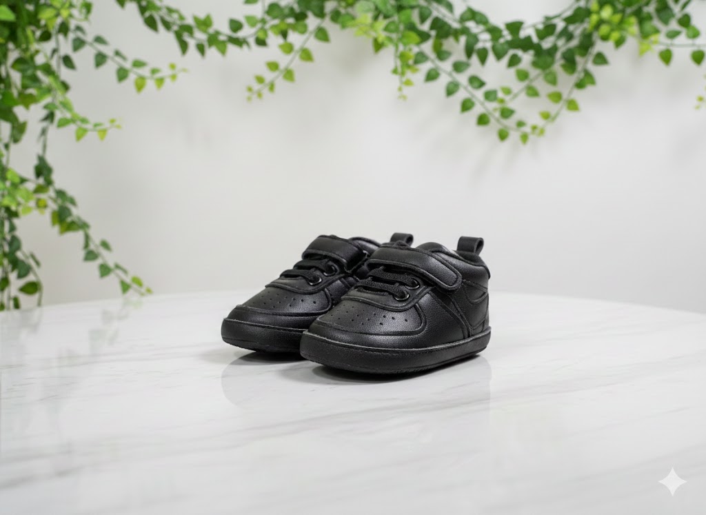 Boys pre-walker shoes  - (All Black)