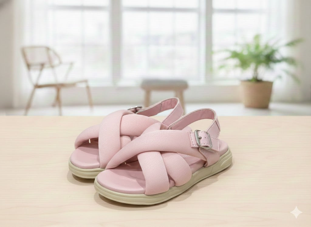Girls Cros Sole Buckle Sandals - (Pink)