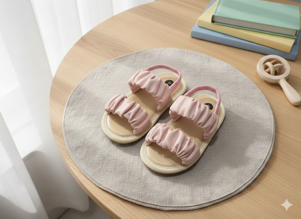 Infant Flip Flops With Elastic Strap - (Pink)