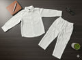 Boys 2 Pcs - All White Long Sleeve Shirts + Side pocket Trousers