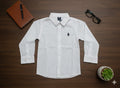 Boys White Long sleeve shirt - Polo Design