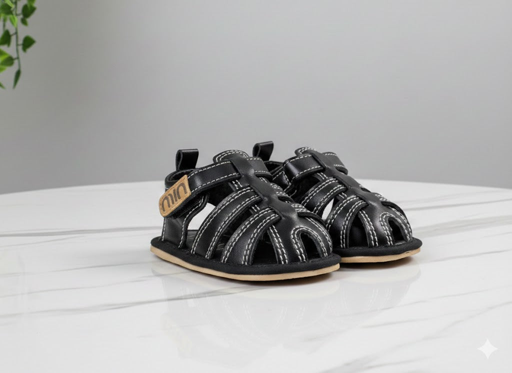 New Born -  Boys Sandals  (Black)