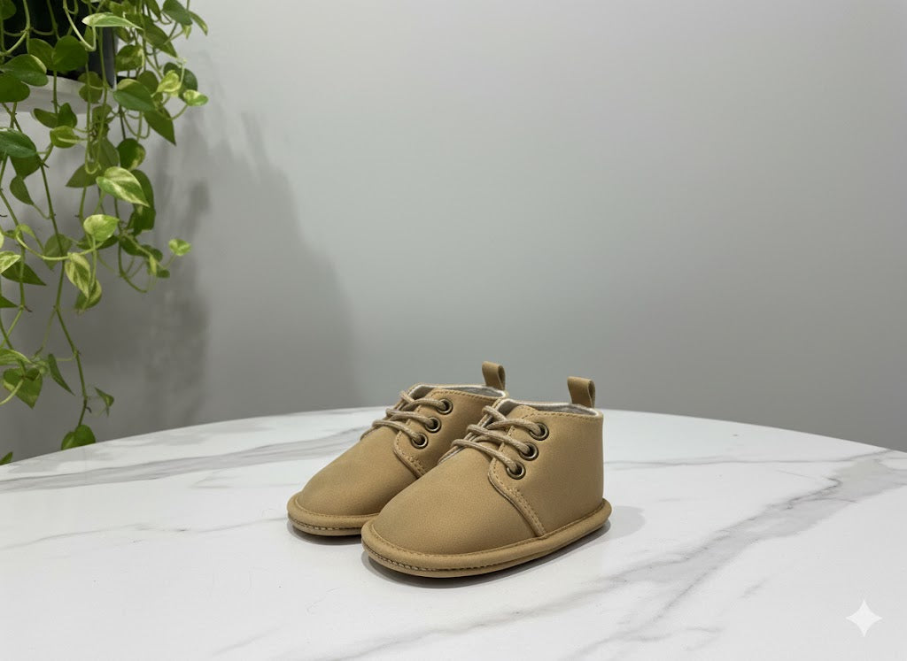 New Born -  Boys Brown Laced shoes (Brown)