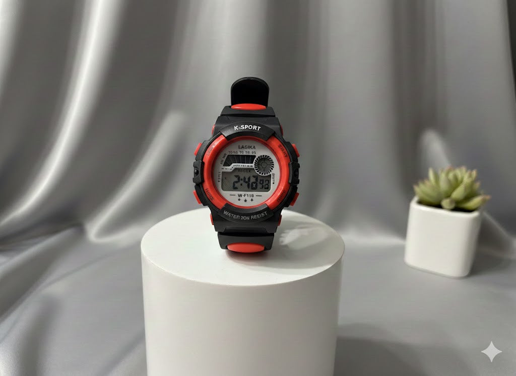 Kids Digital Watch (Black & red)