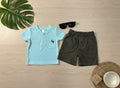 New Born 2 Pcs - New Born Green Tee with Dark Green shorts