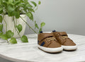 New Born - Boys Brown Sneaker with White Sole