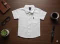 Boys White Short Sleeve Shirt