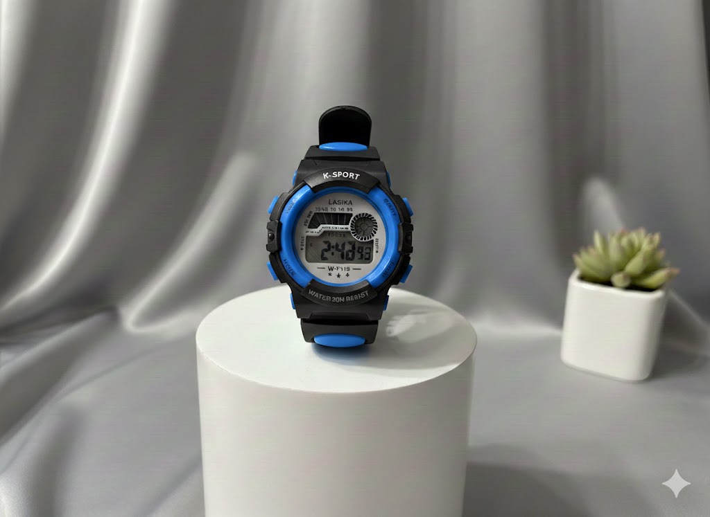 Kids Digital Watch (Black & blue trim)