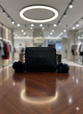 Girls Mini All Black Squared Pouchy Bag