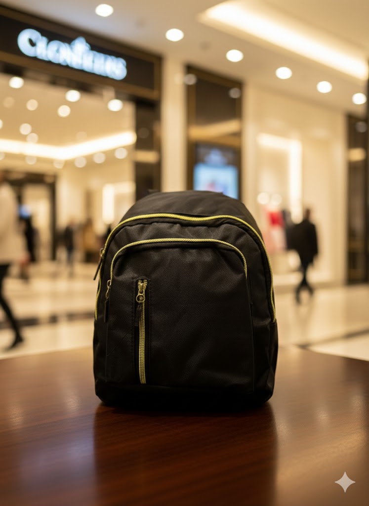 Girls Simple Backpack - (Black)