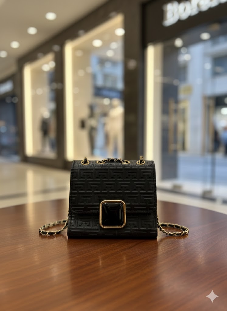 Girls Simple Evening Clutch Bag - (Black)