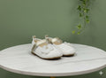 Girls pre-walker with Lilly Flower design  Shoes - (All White)
