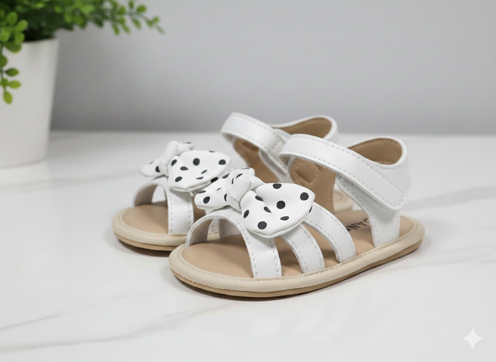 New Born - Girls Poker Dots design Sandal