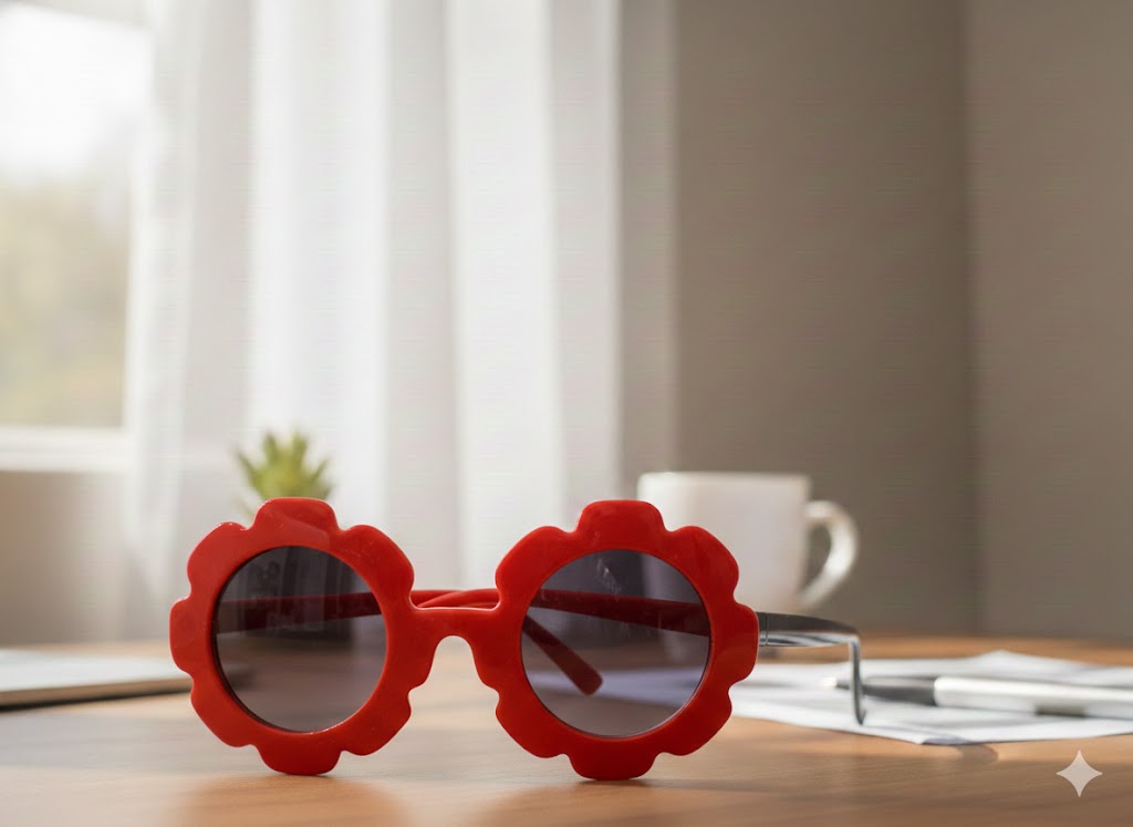 Kids Fashionable  Children's Round Glasses - Unisex (Red)