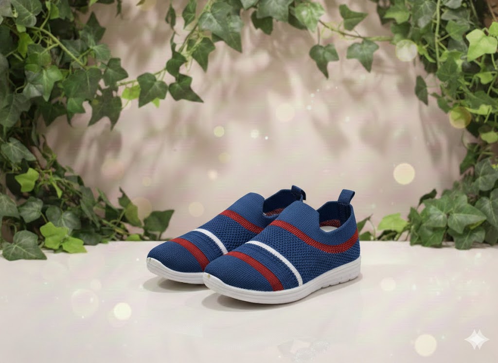 Kids Mesh Casual Outdoor Sport Sneakers - (Blue + Red colorway)