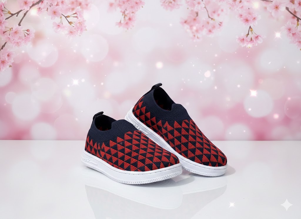 Kids Mesh Trendy Outdoor Sport Sneakers - (Blue + red colorway)