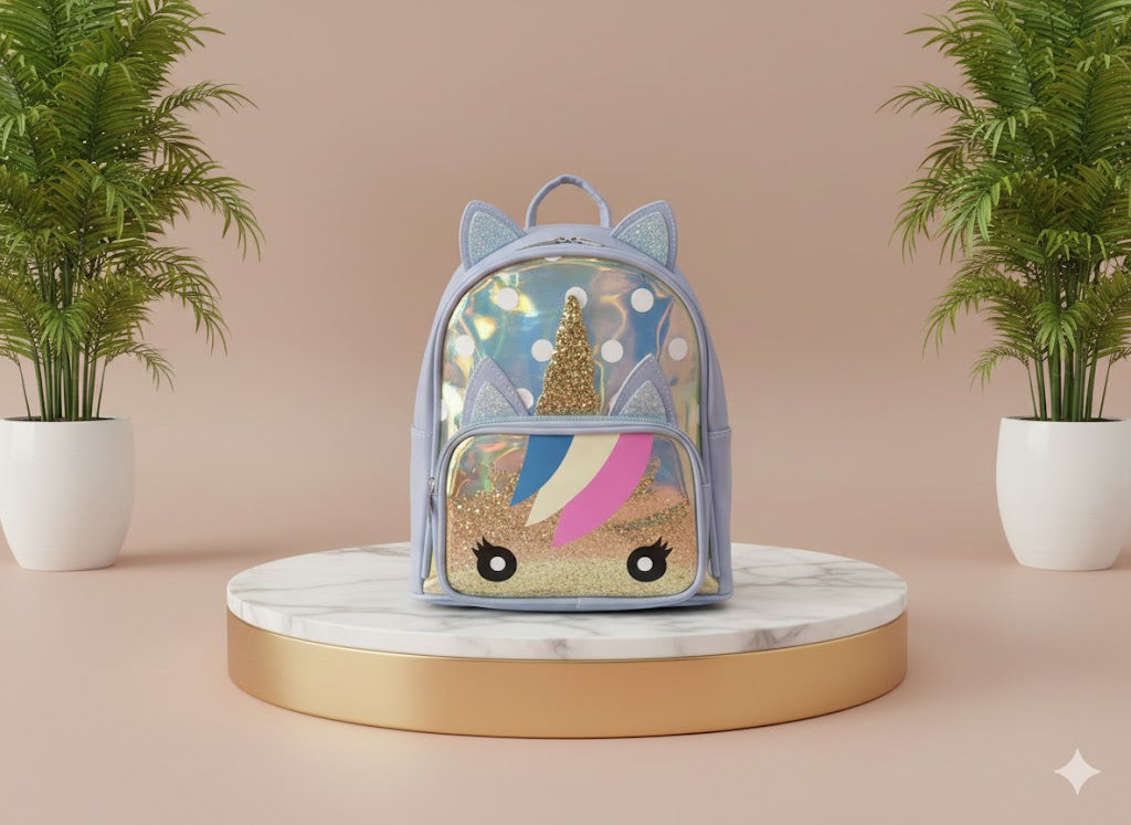 Girls school bag (Silver Kitty)