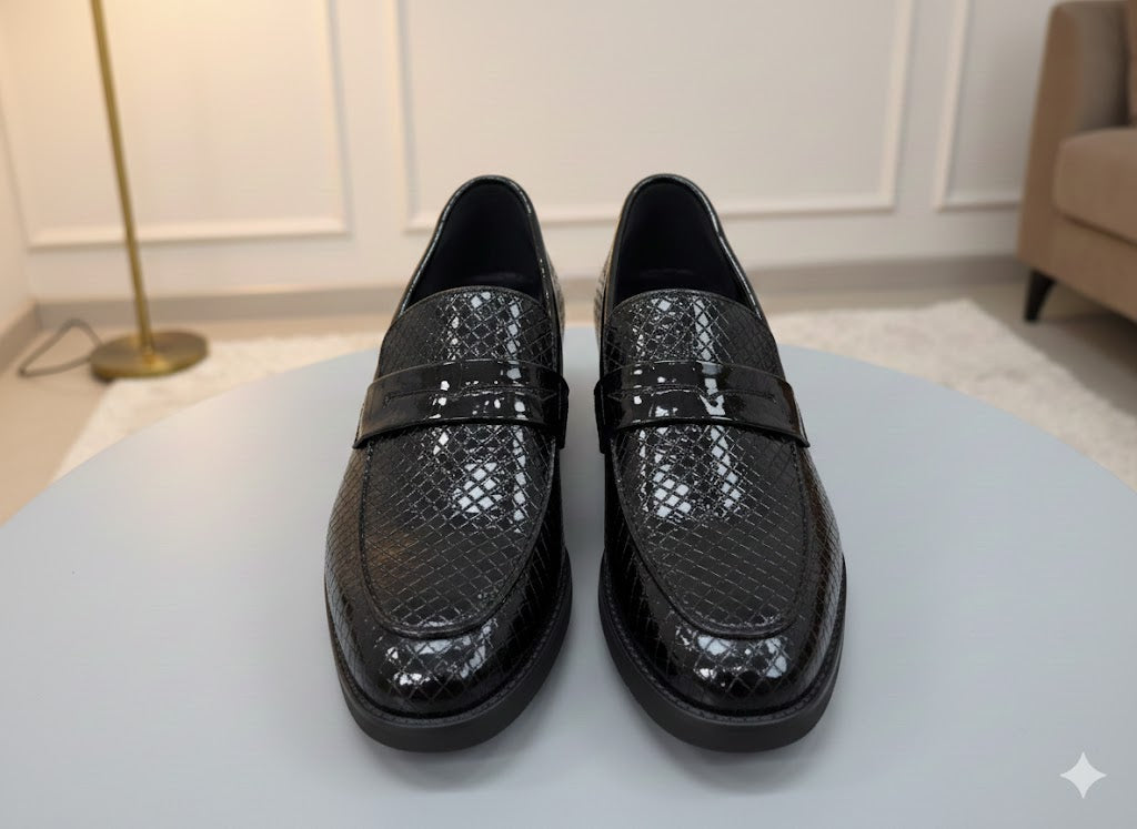 Boys Elegant Shoes -  (Glossy Black)